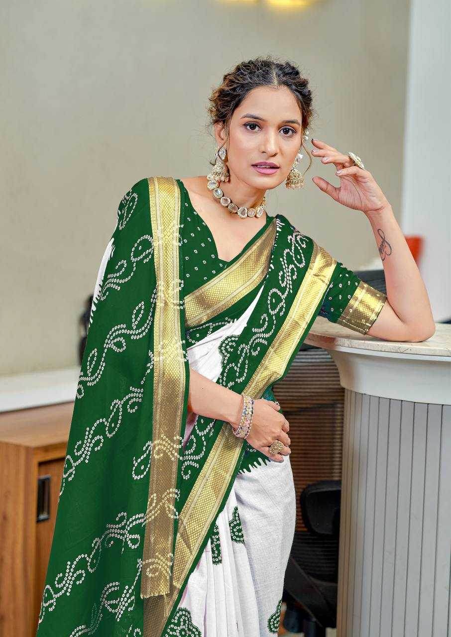 Bandhani Printed Cotton Sarees - MYLUXURY LANE ENTERPRISE